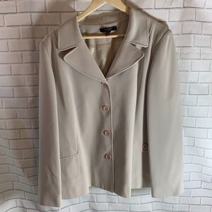 Louben Woman Cream Rounded Collar‎ Blazer Sz 20